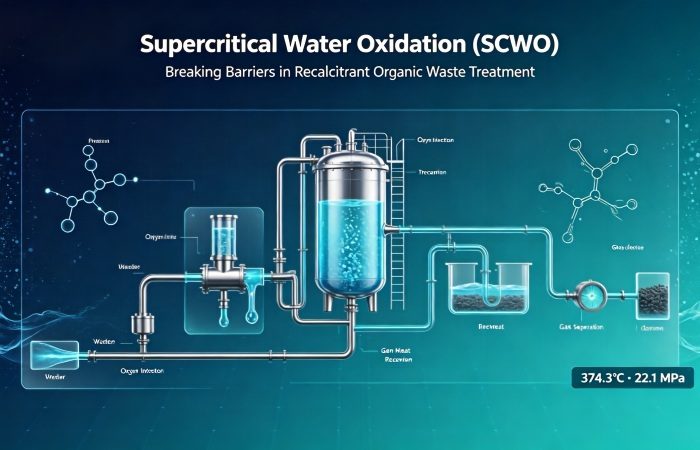 Supercritical Water Oxidation (SCWO) Breaking Technical Barriers for Recalcitrant Organic Waste Treatment
